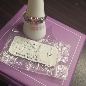 Sterling Silver Ring with Pink and Purple Stones